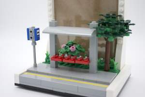 Bus stop and scenery Photo Frame